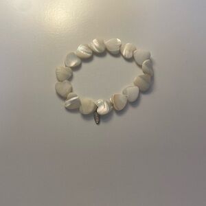 Elegant Heart-Shaped White Bracelet